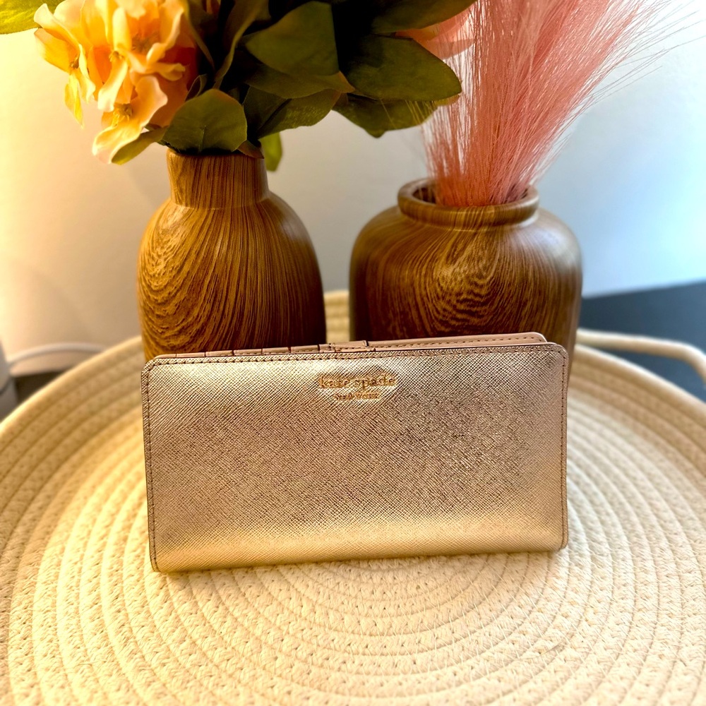 Kate Spade Metallic Gold Slim Wallet